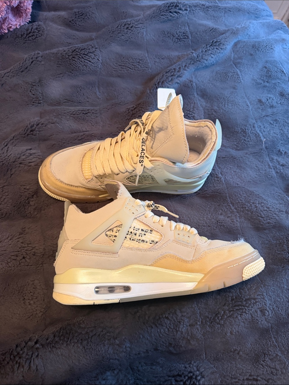 Off-White Men's High-Top Sneakers in Pale Beige/Cream